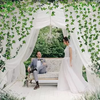 Искусственное растение t Виноградная лоза Настенная гирлянда из листьев ротанга Ветки Зеленая гирлянда из листьев плюща Искусственное растение Creeper DIY Садовый декор для дома