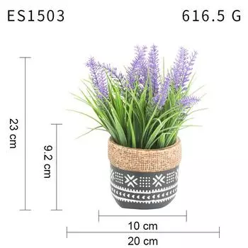 Искусственное растение в горшке Имитация лаванды Настольное украшение для офиса Декоративный элемент Искусственный поддельный цветок Лаванда Декоративное растение в горшке