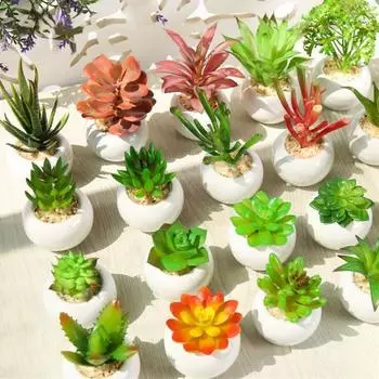 Искусственное растение в горшке, привлекательное, простое в уходе, долговечное, искусственное растение бонсай, мини-поддельное сочное растение бонсай, искусственный суккулент O