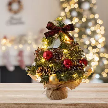 Искусственное Рождество, Маленькое Миниатюрное Рождество для Дома, Зима, красный