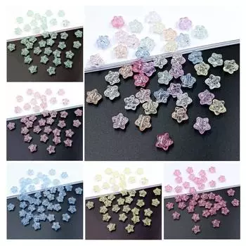 Искусственное стекло 50 шт. с плоским дном DIY пятиконечная звезда браслет ожерелье аксессуары свободные бусины взрыв материалы ручной работы ювелирные изделия жёлтый