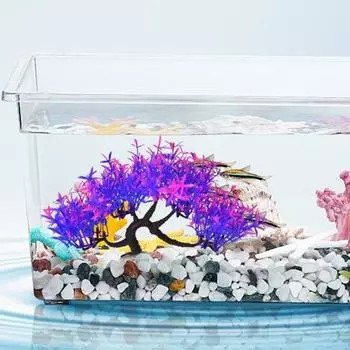 Искусственное водное растение, маленькое аквариумное дерево, реалистичное моделирование, пластиковые гидропонные долговечные украшения для водных растений зелёный