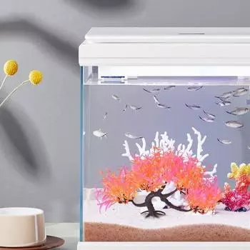 Искусственное водное растение, небольшой аквариум, дерево, реалистичное моделирование, пластик, гидропоника, долговечные украшения для водных растений для аквариума, клетка для рептилий