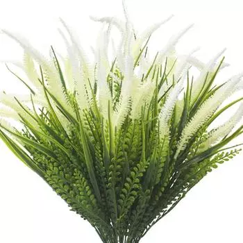 Искусственное зеленое растение 7 головок собачий хвост трава искусственный искусственный искусственный искусственный цветок искусственный цветок украшение для окна на открытом воздухе кустарник белый
