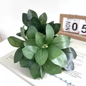 Искусственное зеленое растение 9 утиных лапок из дерева, горшечные утиные лапки из дерева, настенное ландшафтное украшение для небольших растений, украшение для фотографий nine-headed duck foot