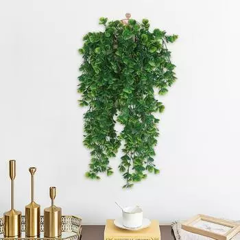 Искусственное зеленое растение Искусственная ракушка Трава Ротанг Домашний потолок Настенное подвесное растение Настенное украшение Kauri rattan -45 mesh