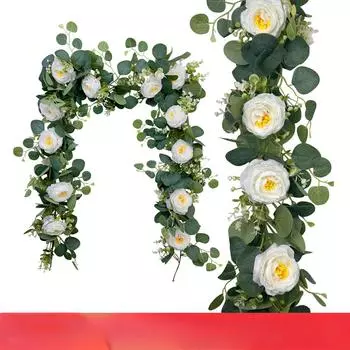 Искусственное зеленое растение Листья эвкалипта Виноградная лоза Эвкалиптовая лоза Свадебное украшение Украшение домашнего праздничного стола AL888 rattan