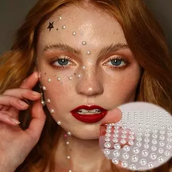 Искусственные белые жемчужные глаза, 3D самоклеящиеся стразы для ногтей, временная татуировка, плоская задняя часть, блестящие драгоценные камни, наклейки для драгоценностей 3mm