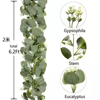 Искусственные цветочные лианы, листья эвкалипта цыганский , венки из лиан, свадебный фон, цветы для украшения арочной настольной композиции