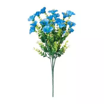 Искусственные цветы для улицы Искусственные растения Искусственное уличное озеленение Утренние анти-УФ пластиковые кустарники Украшения One Size синий