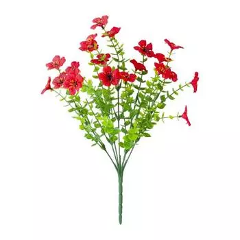 Искусственные цветы для улицы, устойчивые к ультрафиолетовому излучению, реалистичные искусственные растения, искусственные цветы эвкалипта оптом для вазы, цветочной композиции на крыльце, весеннего сада красный