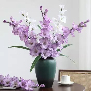 Искусственные цветы Гладиолус Искусственные цветы Неприхотливые в уходе Красота Домашний Сад Свадьба Мероприятие Декор белый