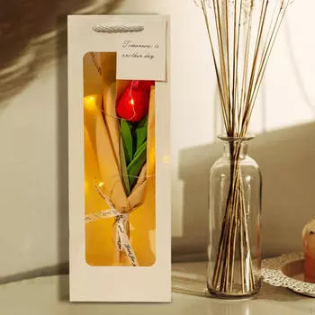 Искусственные цветы, искусственные букеты, центральная часть стола, тюльпаны из искусственной кожи, вечное благословение для мам красный