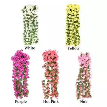 Искусственные цветы Искусственные растения из ротанга Украшение из виноградной лозы Настенные украшения Фиолетовый домашний декор Аксессуары Свадебный декоративный венок белый