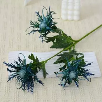 Искусственные цветы Искусственный чертополох Куст Эринго Поддельный Синеголовник Вонючий Имитация Морского Падуба для Свадебного Букета Центральный Элемент Домашнего Декора синий