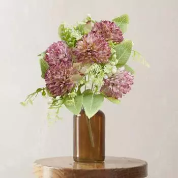 Искусственные цветы, искусственный шар, букет хризантем, искусственные шелковые цветы, реалистичные искусственные цветы, вечная красота, декор для дома, свадьбы, офиса белый