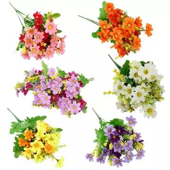 Искусственные цветы из шелка, ромашки, сад, свадьба, домашний декор, букет «сделай сам» One Size розовый