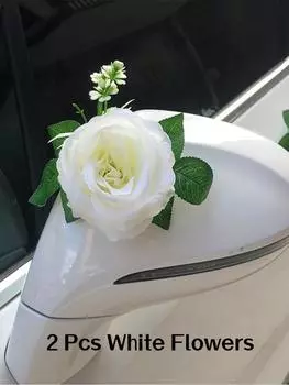 Искусственные цветы из ткани Цветы для свадебного автомобиля Зеркало Украшения Цветы Свадебные принадлежности Декор для свадебной вечеринки
