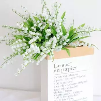 Искусственные цветы колокольчики Пластиковые и шелковые ткани Искусственные цветы Акация Украшения для дома Аксессуары зелёный