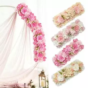 Искусственные цветы, комбинированные искусственные цветы в рядах, реалистичные искусственные шелковые цветы с задней рамкой для самостоятельного изготовления свадебной арки, декора для вечеринки