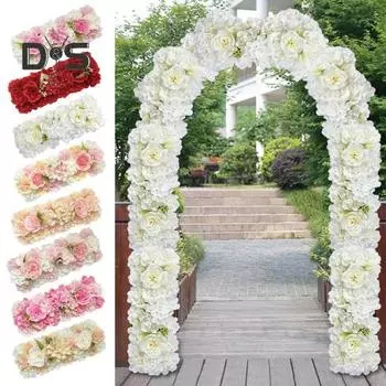 Искусственные цветы, комбинированные искусственные цветы в рядах, реалистичные искусственные шелковые цветы с задней рамкой для самостоятельного изготовления свадебной арки, декора для вечеринки светло-розовый