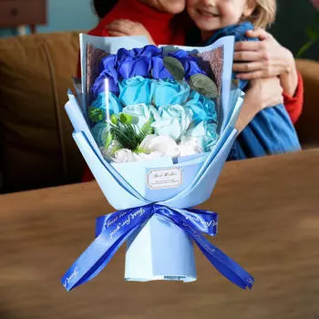 Искусственные цветы Мыльные розы Центральные украшения для праздников и свадеб Семья Друзья синий