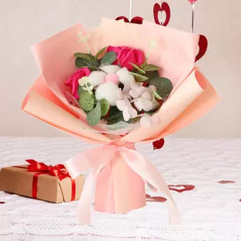 Искусственные цветы Мыло Роза Букет Подарок на день рождения с коробкой Ванна Цветочное ремесло для вечеринки розовый