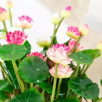 Искусственные цветы, не увядающие, декоративные, полные жизненной силы, искусственные цветы лотоса из искусственного шелка для сада розовый