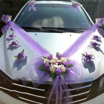 Искусственные цветы PE Rose Свадебный автомобиль Цветок Украшение передней части команды Корейский свадебный автомобиль Украшение Sub-car Цветок