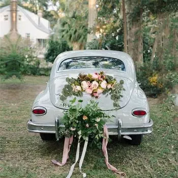 Искусственные цветы пион венок ручной работы гирлянда для зеркала дома свадьба свадьба украшение перемычки двери белый