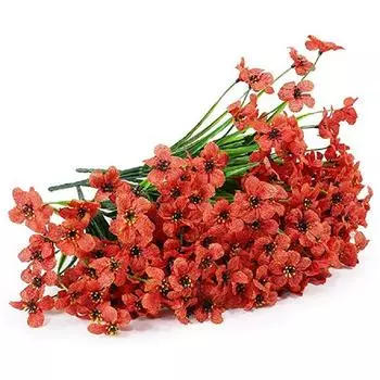 Искусственные цветы пучки наружные устойчивые к ультрафиолетовому излучению искусственные 5 вилок цветы не выцветают пластиковые растения сад дом свадьба фермерский декор