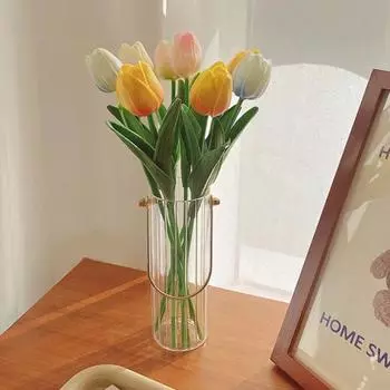 Искусственные цветы, яркий реквизит для фотографий, красивые, практичные, настоящие сенсорные цветы, букет тюльпанов, товары для вечеринок