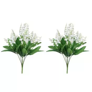 Искусственные цветы Растения, искусственные Долина Белый, поддельные пластиковые Абутилон Пиктум Свадебный для украшения дома