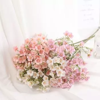 Искусственные цветы Real Touch Стол Центральное украшение Красивый уникальный шелковый букет из гипсофилы для сада белый