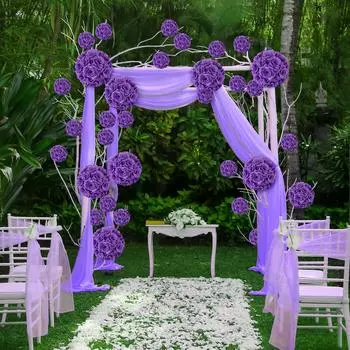 Искусственные цветы роза шар подвесной цветок свадьба день рождения крытый сад детский душ кулон DIY украшения 23cm-claret_