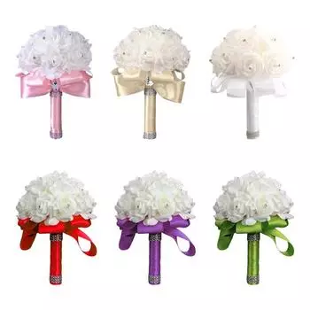 Искусственные цветы розы невесты свадебные цветы из пенопласта розы свадебный букет лента искусственный свадебный букет в стиле бохо