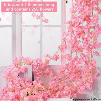 Искусственные цветы сакуры виноградная лоза свадьба открытый сад роза арка домашний декор рождественский шелковый альбом фон настенные растения