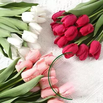 Искусственные цветы. Увлажняющие руки тюльпаны. Фотографические композиции. Домашний декор. Искусственные цветы. 35cm розовый