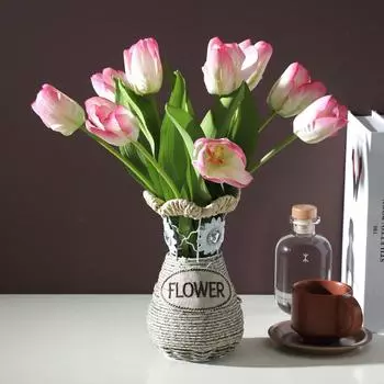 Искусственные цветы Увлажняющий тюльпан Отель Домашний декор Искусственные цветы 46cm Lafite Tulip розовый
