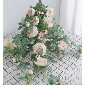 Искусственные декоративные цветы Роза Лоза Остин Букет роз Висячие украшения Цветы Домашняя дверь Настенный декор шампанского