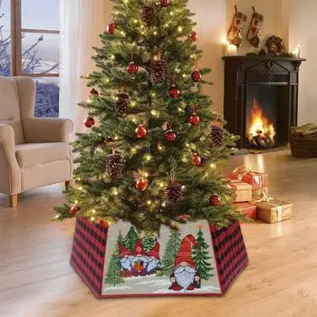 Искусственные деревья Рождественская елка основание крышка коробка подставка ткань шестигранная елка основание юбка кольцо рождественский праздник дом рождественский декор One Size красный