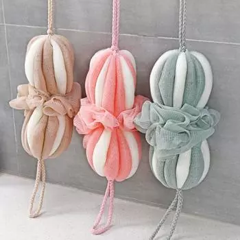 Искусственные девушки мочалка скраб мягкий цветок ремень мочалка мяч для ванны щетка для тела женщины длинный душ пенящийся мяч для ванны мода длинный пузырь сетка зелёный