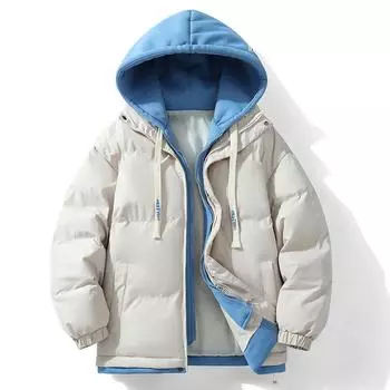 Искусственные двухкомпонентные хлопковые пальто для мужчин и женщин, осенне-зимние модные брендовые утепленные пуховые пальто из хлопка, свободные куртки с капюшоном для пар M
