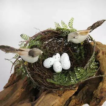 Искусственные фотоукрашения для украшения дома White Egg_Bird Nest Diameter