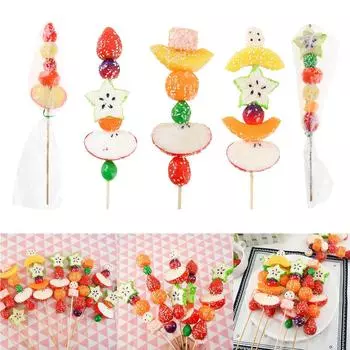 Искусственные фруктовые палочки Искусственные засахаренные боярышники Поддельные засахаренные боярышники Реалистичная имитация фруктов для реквизита для фотосъемки B