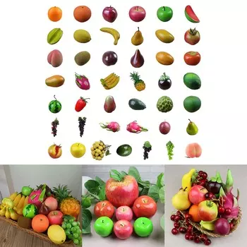 Искусственные фрукты, имитация клубники, винограда, имитация модели, реалистичные фрукты для реквизита для фотографий, дома, кухни 19
