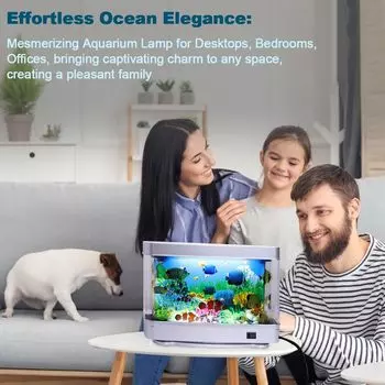 Искусственные лампы для аквариума с тропическими рыбками, декоративный ночник для аквариума, виртуальный океан, динамическая светодиодная настольная лампа для детской комнаты, декор, подарок US белый