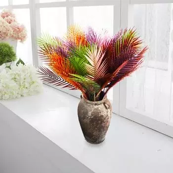 Искусственные листья, многофункциональная пластиковая имитация листьев хризалидокарпуса ручной работы, дисплей для подарков L