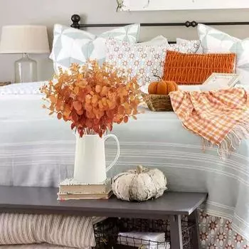 Искусственные листья своими руками Branche Простые в уходе осенние листья Ветка Стол оранжевый