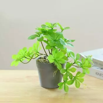 Искусственные листья зеленых растений Большой бонсай Креативное украшение для дома Имитация цветочных украшений